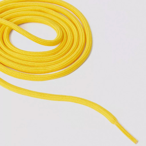 Woven texture on Dr Martens Round Yellow Laces for 8 - 10 Eyelet Boots