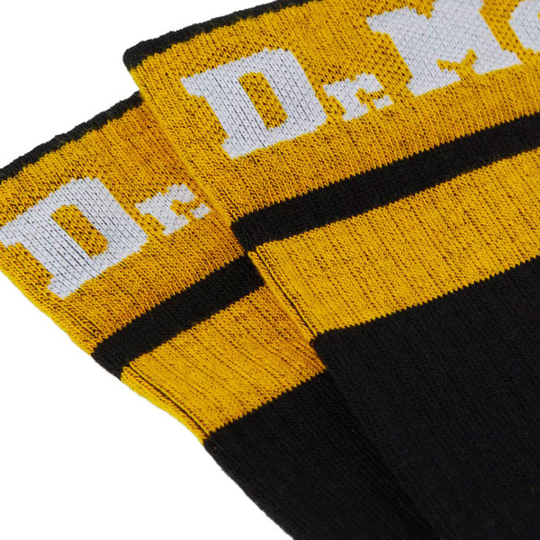 Dr Martens women's AC681005 Athletic Logo Sock in Black and yellow