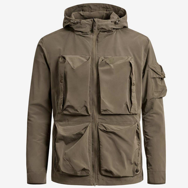 Lyle & Scott Men's Retro Lightweight Ripstop Military Windcheater Jacket in Khaki - Main View