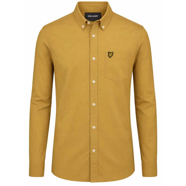 Lyle & Scott Men's Long Sleeve Button Down Oxford Shirt in Sandstone - Main View