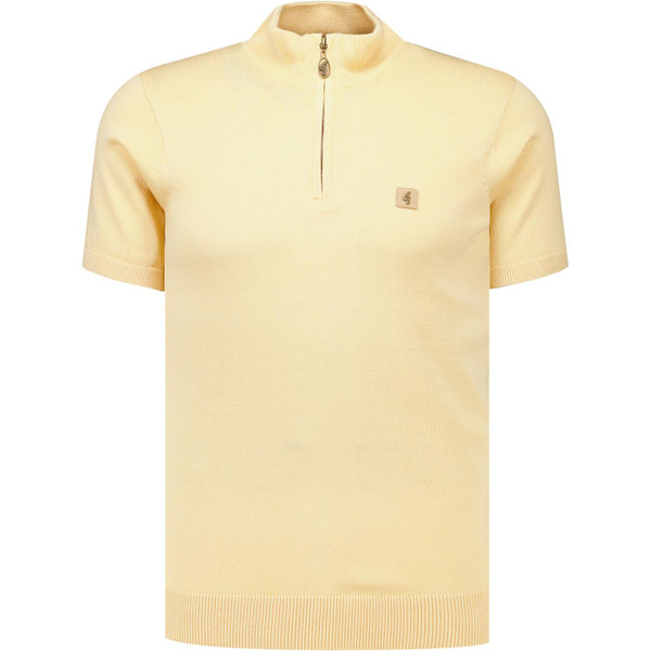 Gabbici Vintage Mens Lasso Retro Mod Zip Cycling Top in Lemon Yellow