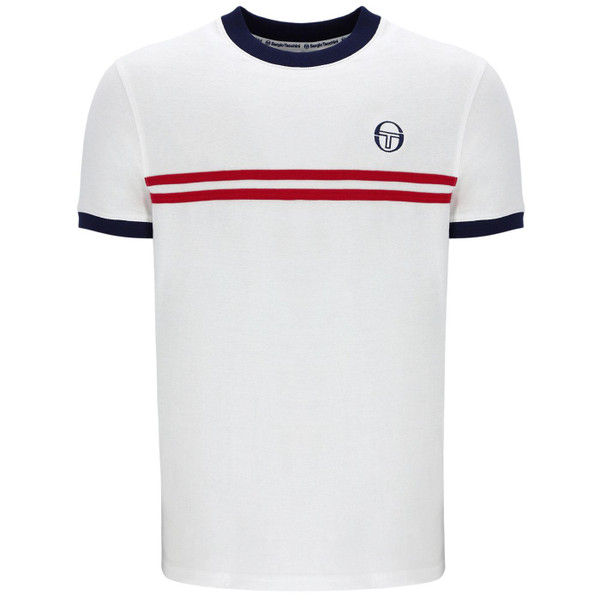 Sergio Tacchini Retro 80s Supermac John McEnroe T-Shirt in White