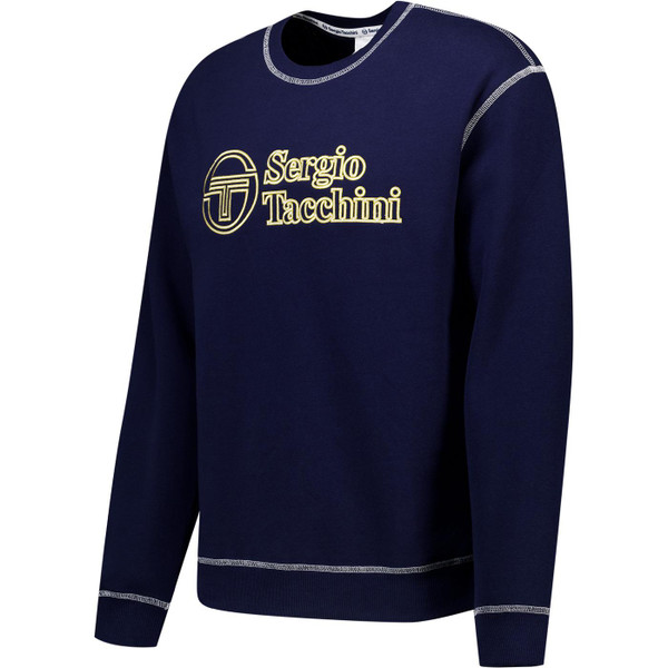 Sergio Tacchini Mens Cameri Logo Crew Neck Sweatshirt in Maritime Blue