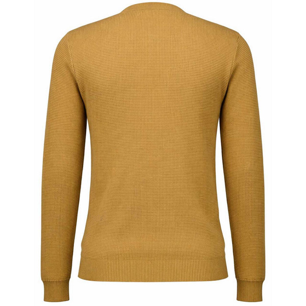 Madcap England Men's 1960s Mod V-Neck Waffle Knit Cardigan in Dijon Back View