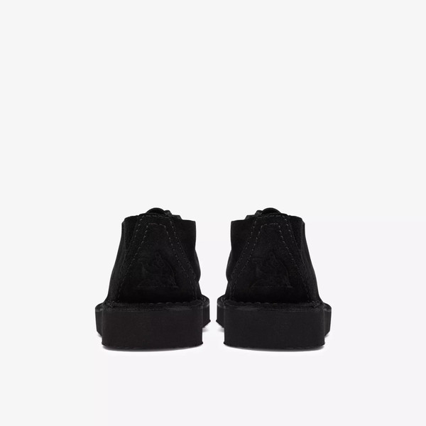 Clarks Originals Desert Nomad Suede Shoes in Black - Two From The Back