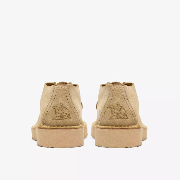 Clarks Originals Desert Nomad Suede Shoes in Maple -Two From The Back