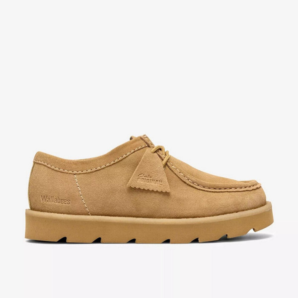 Clarks Originals Meare Walla Men's Mod Moccasin Shoes in Maple Suede - Side View