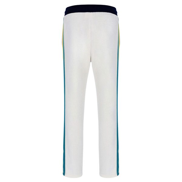 Back of Sergio Tacchini Monte Velour Retro Tracksuit Pants in Gardenia White