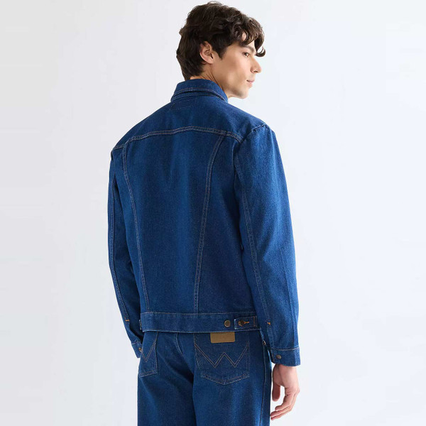 Wrangler Regular Cowboy Cut Men's Denim Jacket in Prewashed Indigo - Back