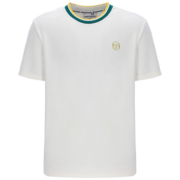Sergio Tacchini Monte Velour T-Shirt in Gardenia Off White