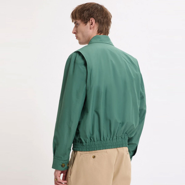 Back of Baracuta G18 Shirt Collar Mod Harrington Jacket in Bench Blue