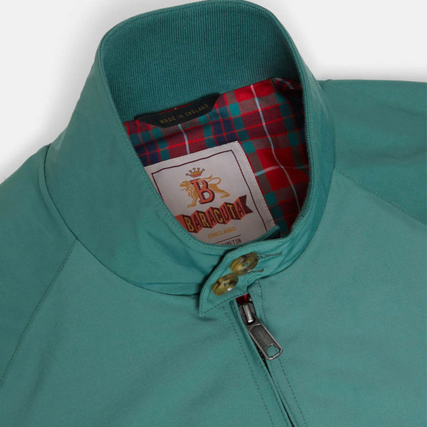 Collar on Baracuta G9 Made in England Mod Harrington Jacket in Bench Blue