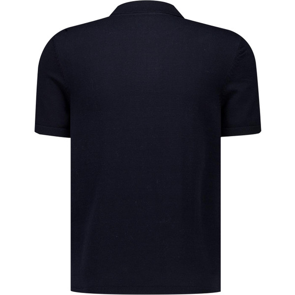 Fila Vintage Mens Gold Castello Jacquard Knitted Zip Polo in Black