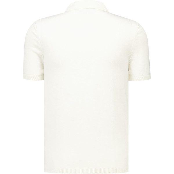 Fila Vintage Mens Gold Buddy Bowling Style Knitted Polo Shirt in Coconut Beige