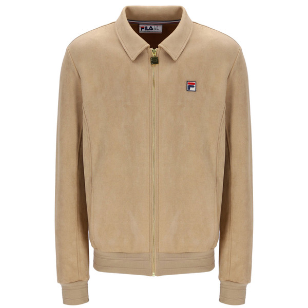 Fila Vintage Francesco Faux Suede Track Jacket in Classic Beige