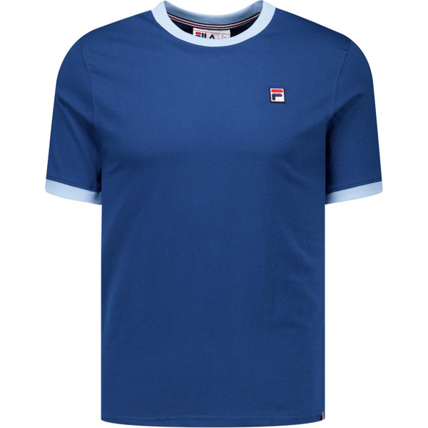 Fila Vintage Mens Marconi Essential 80s Ringer T-Shirt in Limoges Blue