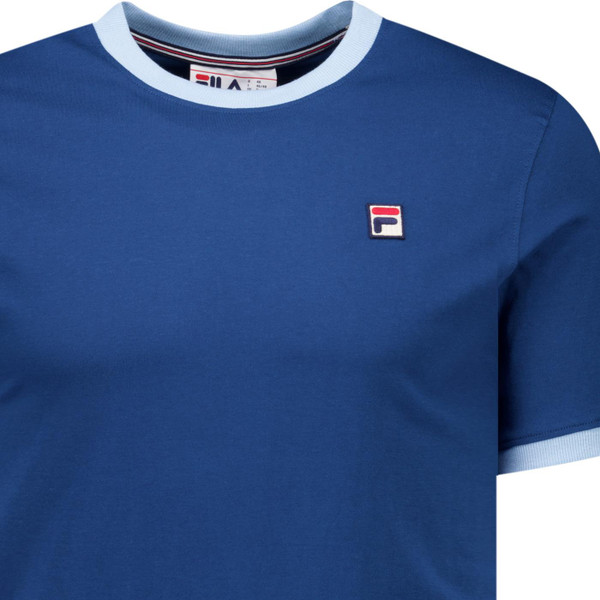 Fila Vintage Mens Marconi Essential 80s Ringer T-Shirt in Limoges Blue