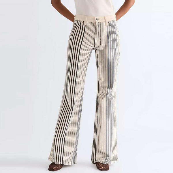 Wrangler 70s Flare in Multi Blue Stripe - Women's Retro Flares - Main View