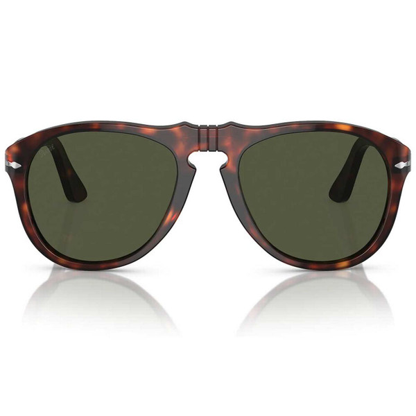 Persol 649 Original Handmade Italian Sunglasses in Havana and Green - Front View 