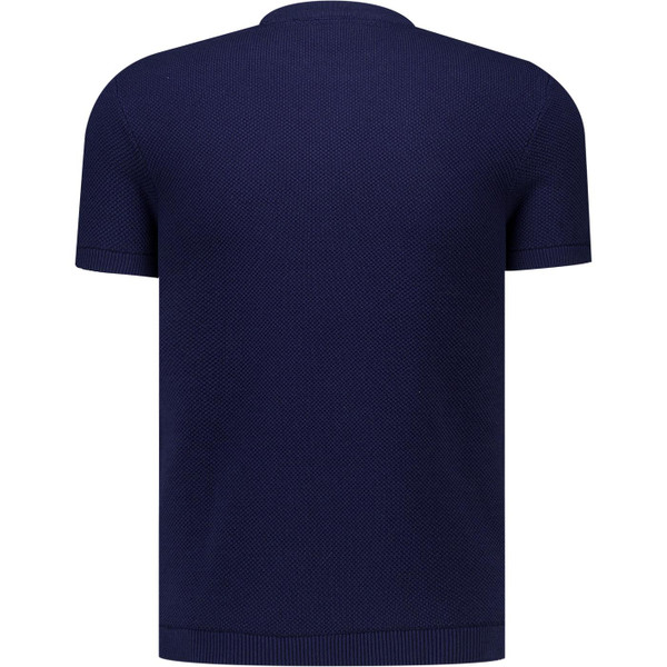 Fila Vintage Mens Gerardo Mesh Stripe Knitted T-Shirt in Navy