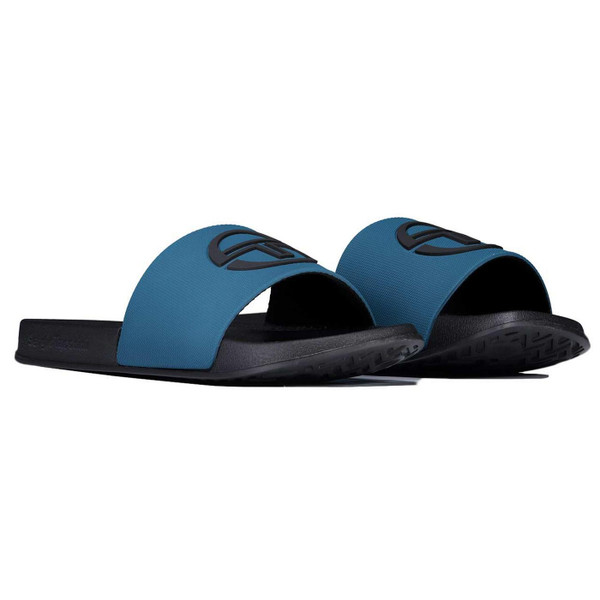 Sergio Tacchini Anzio Men's Retro Sliders in Mediterranean Black - Front View 