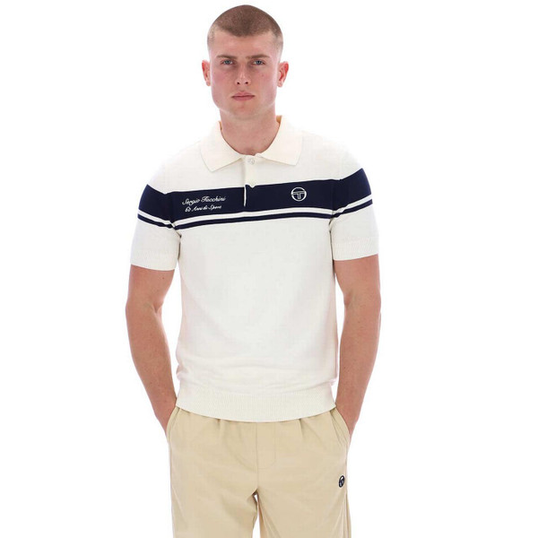 Model Wearing Sergio Tacchini Young Line Knitted Polo Shirt with Socks in Box - 60th Anniversary Ltd Edition