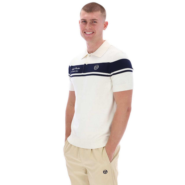 Model Wearing Sergio Tacchini Young Line Knitted Polo Shirt with Socks in Box - 60th Anniversary Ltd Edition - Side View
