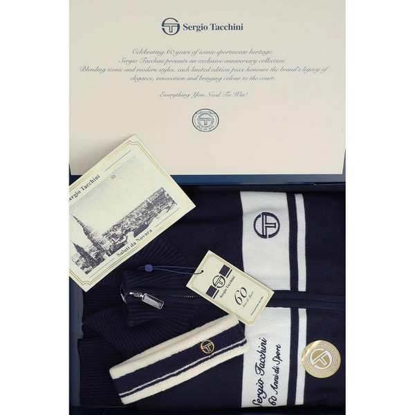 Sergio Tacchini Capomasters Knitted Track Top in Maritime Blue - 60th Anniversary Ltd Box Set with Headband - Box View 1
