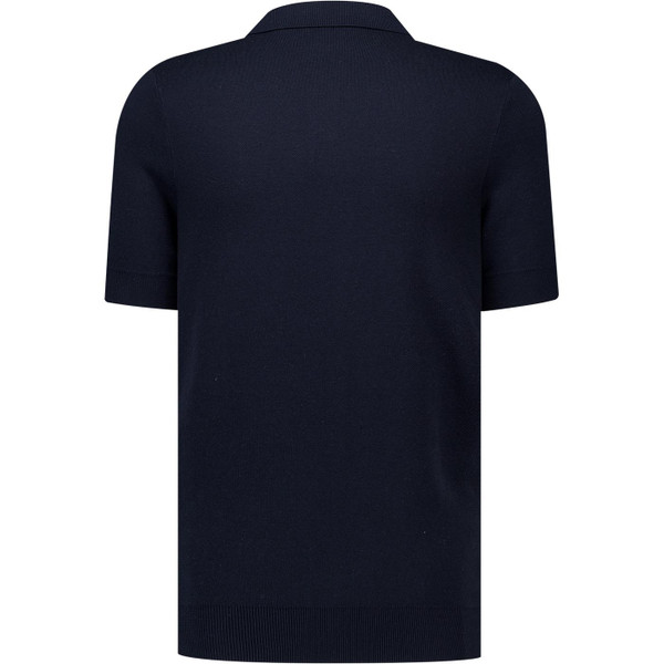 Lyle & Scott Mens Argyle Pattern Panel Knitted Polo T-Shirt in Dark Navy