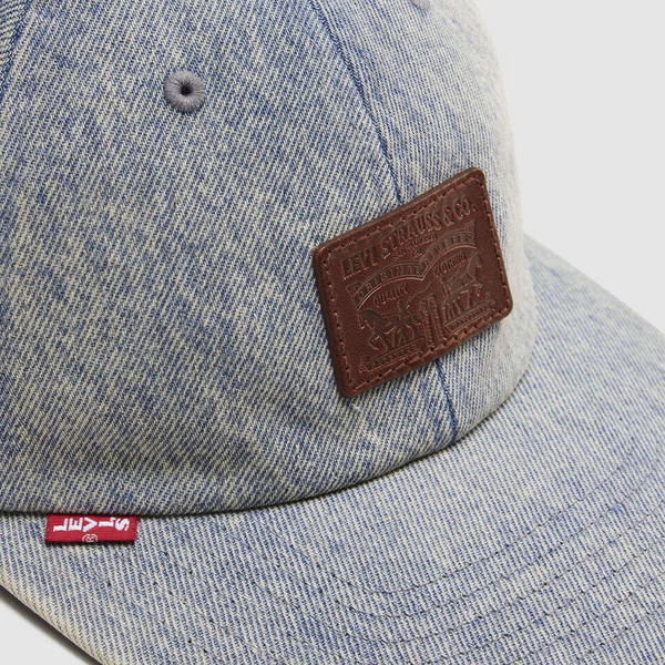 Levi's Men's Retro Relaxed Dad Heritage Denim Baseball Cap in Below The Moon - Badge Detail