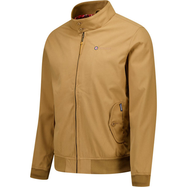 Lambretta Mens Shower Resistant Mod Zip Harrington Jacket in Tobacco Brown