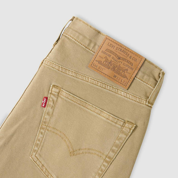 Levi's 511 Slim Retro Denim Jeans in English Toffee - Waistband Detail