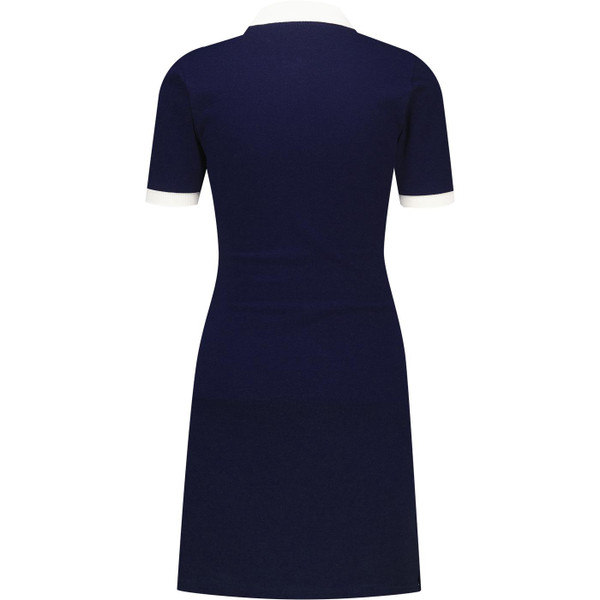 Sergio Tacchini Womens Miss Masters Chest Stripe Short Sleeve Mini Polo Dress in Maritime Blue