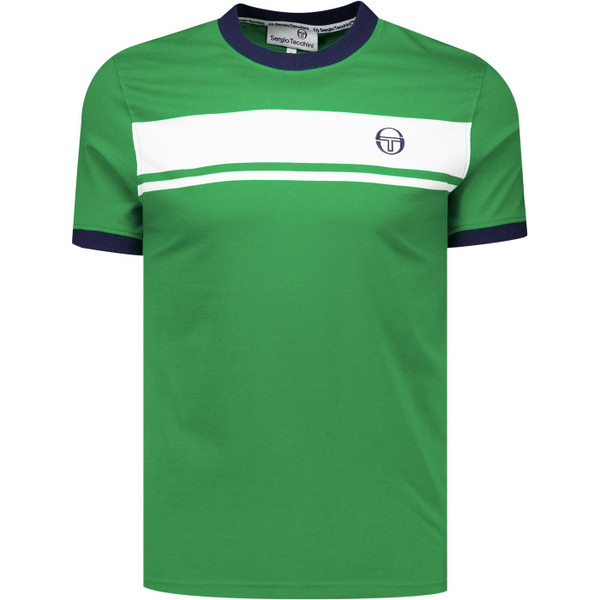 Sergio Tacchini Mens Master Chest Stripe T-Shirt in Fern Green