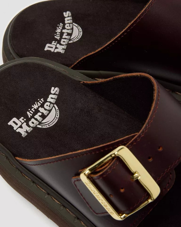 Dr Martens Josef Two Strap Atlas Leather Sandals in Charro - Close Up Footbed