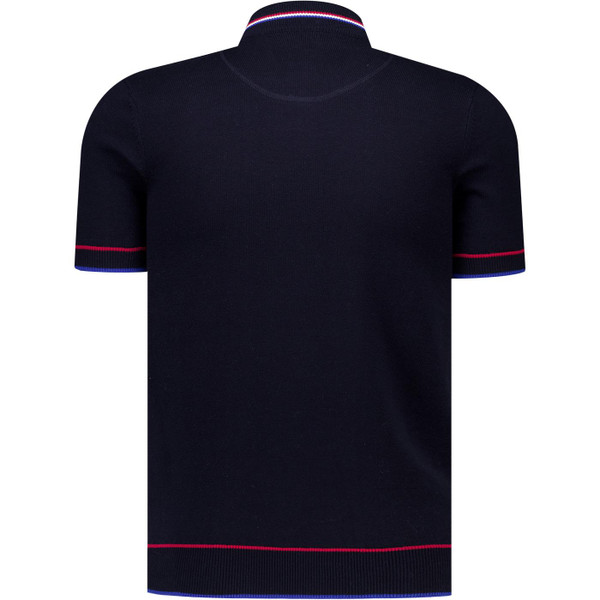 Trojan Records Clothing Racing Stripe Fine Gauge Knit Turtleneck T-Shirt in Navy