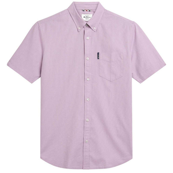 Ben Sherman Men's Mod Shirt Sleeve Signature Oxford Shirt in Purple