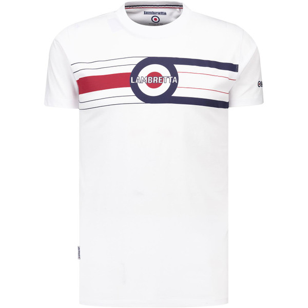 Lambretta Mens Mod Target Band Chest Graphic T-Shirt in White
