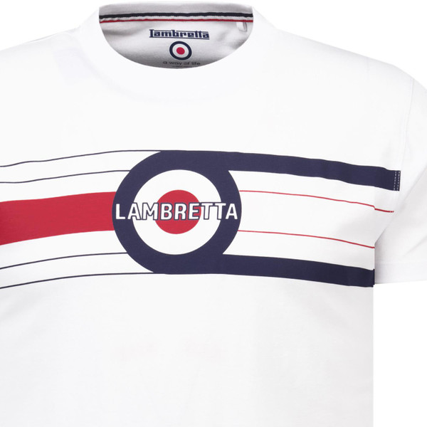 Lambretta Mens Mod Target Band Chest Graphic T-Shirt in White