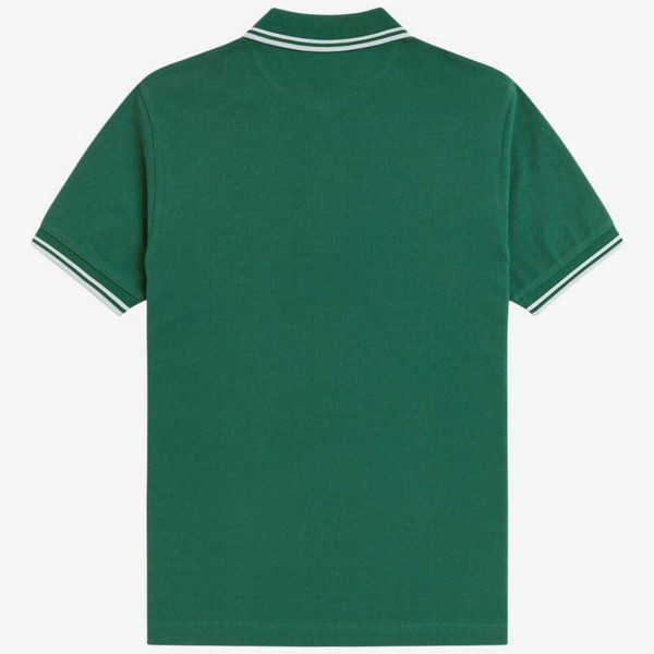 Fred Perry M3600 Mod Twin Tipped Polo Shirt in Sport Green/Light Ice - Back Image Flat