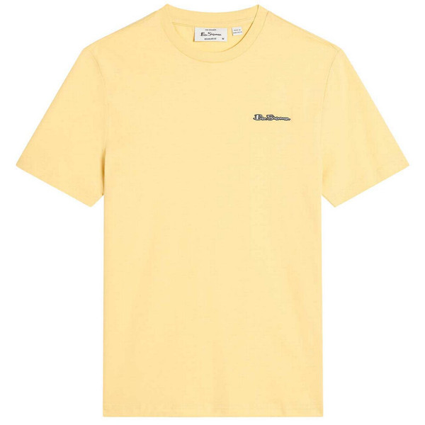 Ben Sherman Men's Retro Signature Logo Crew Neck T-shirt in Butterscotch
