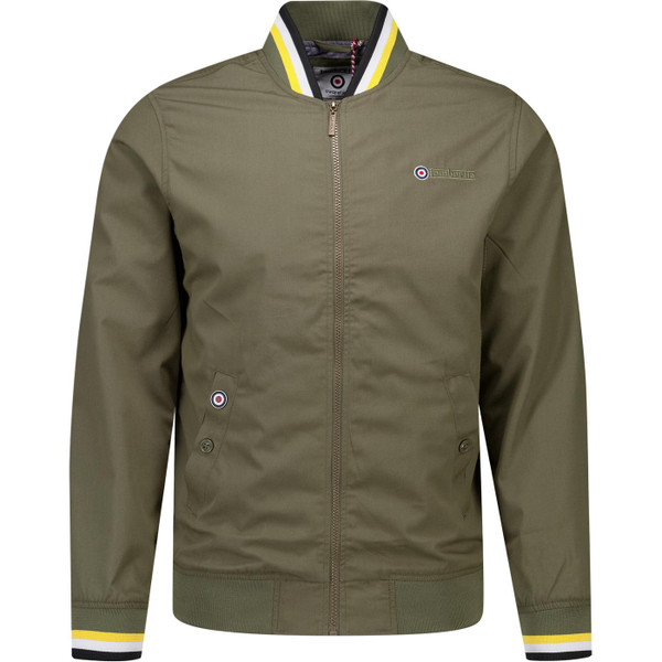 Lambretta Mens Triple Tipped 70s Mod Zip Monkey Jacket in Khaki Green