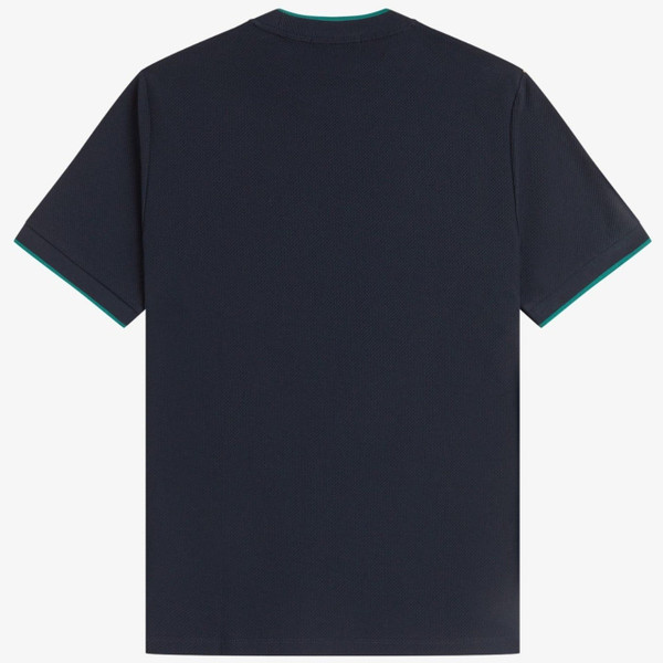 Fred Perry Men's Pocket Detail Pique Tee in Navy - Back Image Flat