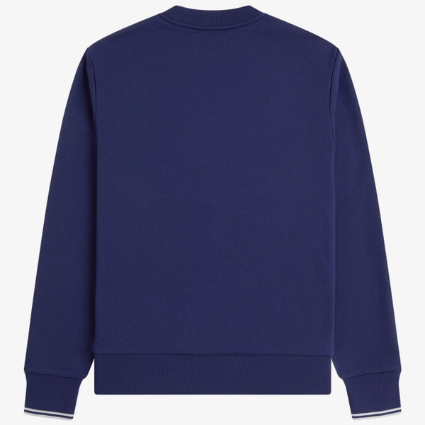 Fred Perry Crew Neck Retro Sweatshirt in French Navy - Back Image Flat