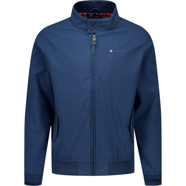 Lambretta Mens Shower Resistant Mod Zip Harrington Jacket in Dark Blue