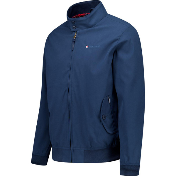 Lambretta Mens Shower Resistant Mod Zip Harrington Jacket in Dark Blue