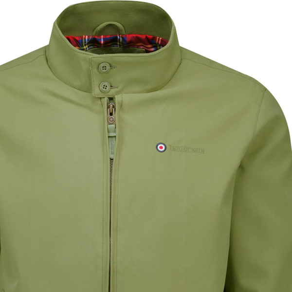 Lambretta Mens Shower Resistant Mod Zip Harrington Jacket in Olive Green