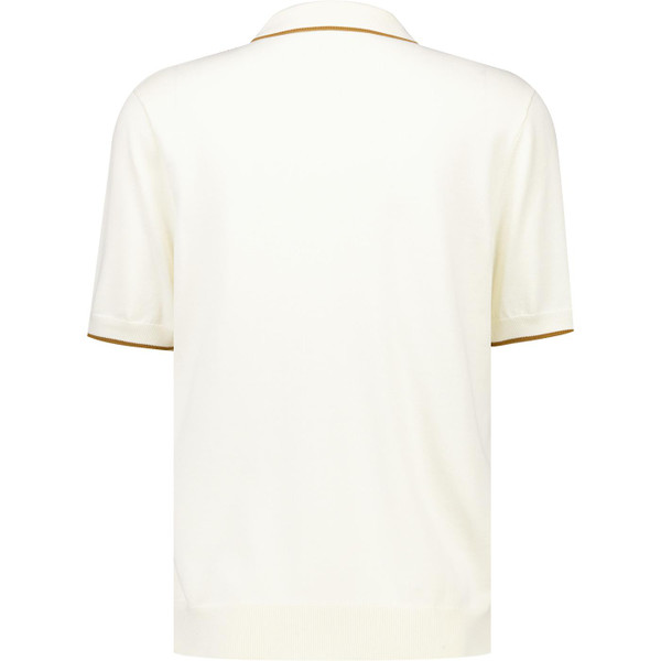 Fred Perry Mens Tonic Waffle Knitted Polo Shirt in Ecru