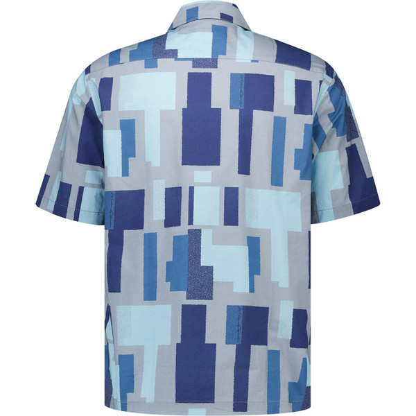 Weekend Offender Mens Ouzou Terrain Print Short Sleeve Shirt in Smokey Grey