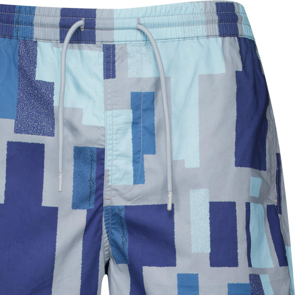 Weekend Offender Mens Ouzou Terrain Block Print Summer Shorts in Smokey Grey